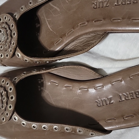 Robert Zur Leather Gromets Sandals Slides Slip On Mules Flats - Picture 4 of 8